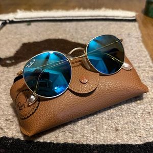 Gently Worn Ray Ban RB3447 Polarized Blue Sunglasses